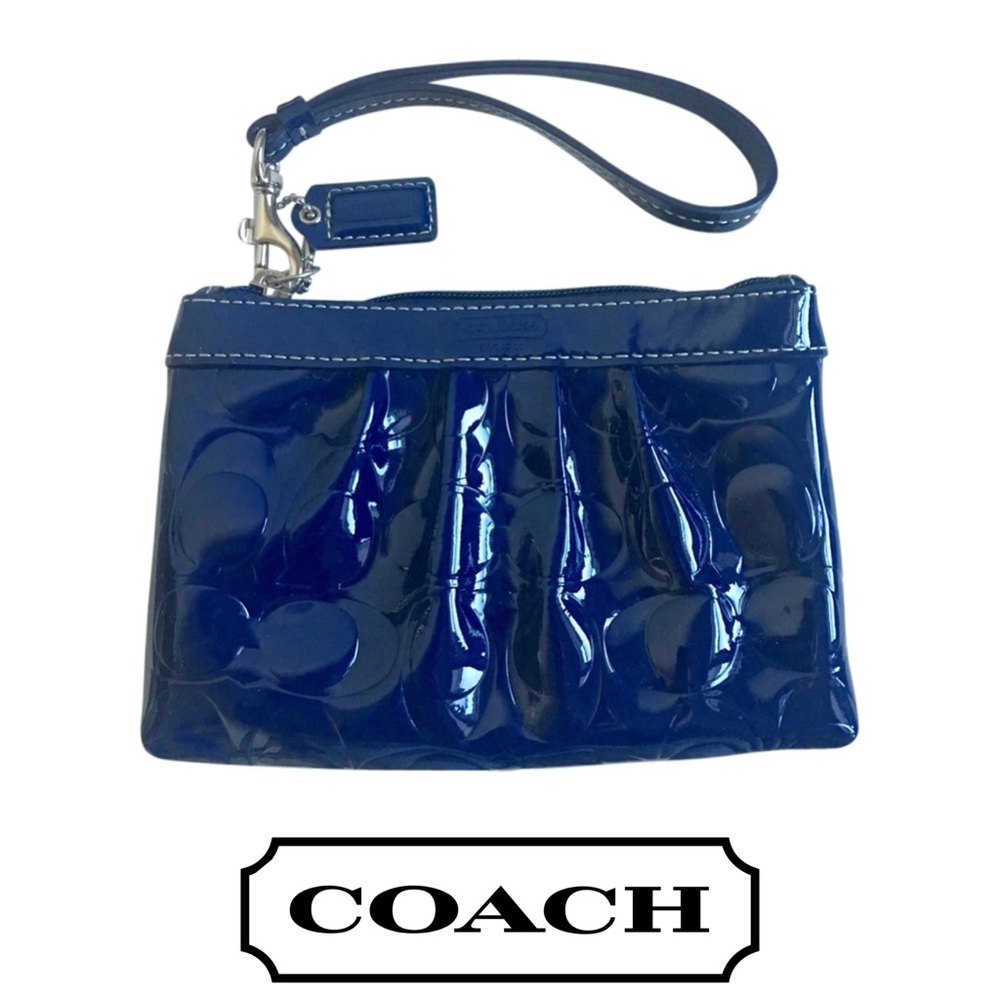 Coach Signature Patent Leather Wristlet